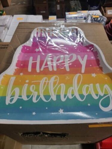 DESCRIPTION: (5) PACKS OF (15) HAPPY BIRTHDAY PAPER TRAY BRAND/MODEL: BLUE PANDA SIZE: 13X15 RETAIL$: $10.00 EA QTY: 5