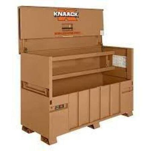 DESCRIPTION: (1) PIANO STYLE JOBSITE BOX BRAND/MODEL: KNAACK #91 INFORMATION: BROWN SIZE: 72" X 30" X 49" RETAIL$: $2206.57 EA QTY: 1