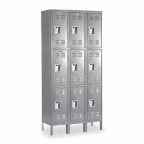 DESCRIPTION: (1) WARDROBE LOCKER BRAND/MODEL: HALLOWELL #4HE12 INFORMATION: GRAY SIZE: 36 IN X 18 IN X 78 IN, 3 TIERS, 3 UNITS WIDE RETAIL$: $1173.18