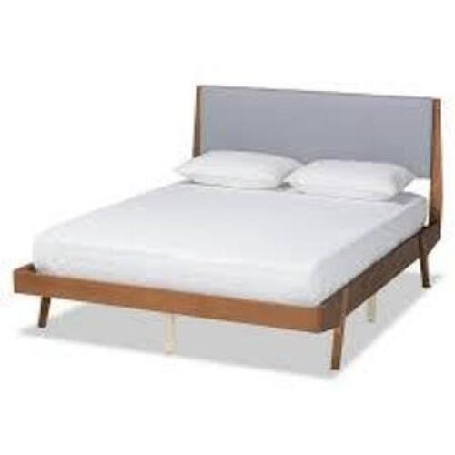 DESCRIPTION: (1) BED FRAME BRAND/MODEL: BAXTON STUDIO #WI11607 INFORMATION: WALNUT SIZE: QUEEN RETAIL$: $311.42 EA QTY: 1