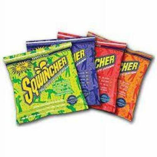 DESCRIPTION: (16) BAGS OF CONCENTRATED SPORTS DRINK BRAND/MODEL: SQWINCHER INFORMATION: ASSORTED FLAVORS SIZE: 2.5 GALLON EA RETAIL$: $5.00 EA QTY: 16