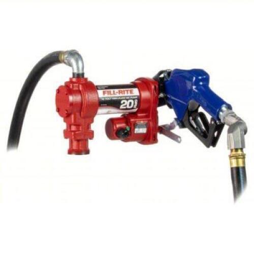 DESCRIPTION: (1) FUEL TRANSFER PUMP BRAND/MODEL: FILL-RITE #48YA20 INFORMATION: RED SIZE: 12V DC, 20 GPM GPM, 20 FT HOSE LG, CAST IRON, AUTO, 1/4 RETA