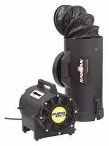 DESCRIPTION: (1) BLOWER-EXHAUSTER CONFINED SPACE FAN BRAND/MODEL: RAMFAN #UB20XX INFORMATION: BLACK SIZE: 110/240 V AC, 20 CM DUCT DIA, 1/4 HP HORSEPO