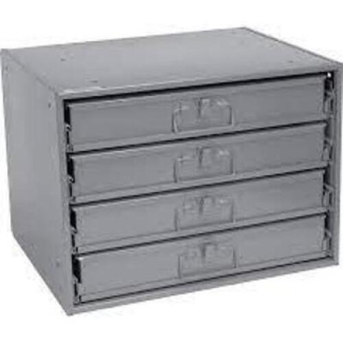 DESCRIPTION: (1) SET OF STORAGE BOXES BRAND/MODEL: DURHAM INFORMATION: GRAY, STEEL SIZE: 6 DRAWERS ON TOP, 2 DOORS CABINET RETAIL$: $400.00 TOTAL QTY:
