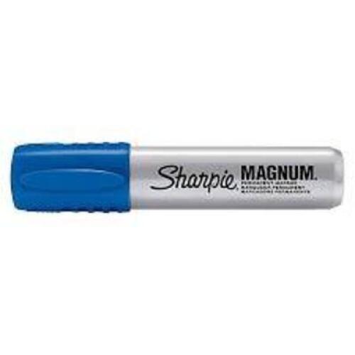 DESCRIPTION: (4) BOXES OF (12) MAGNUM PERMANENT MARKERS BRAND/MODEL: SHARPIE INFORMATION: BLUE SIZE: XL CHISEL RETAIL$: $59.40 PER BOX QTY: 4
