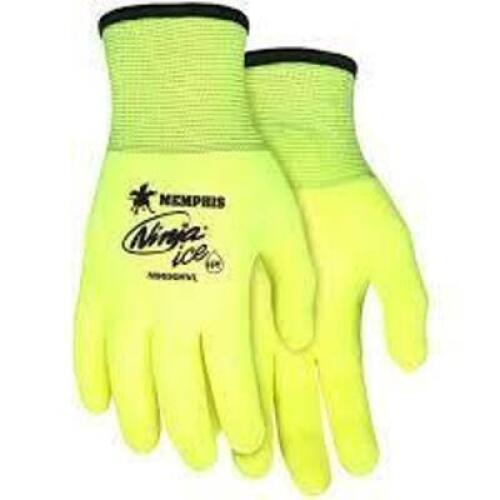 DESCRIPTION: (12) PAIRS OF ABRASION SAFE NINJA ICE WORK GLOVES BRAND/MODEL: MCR SAFETY INFORMATION: HI-VIZ YELLOW SIZE: SIZE 9, LARGE RETAIL$: $74.38