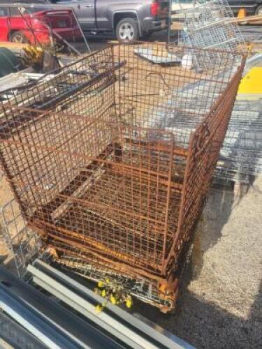 DESCRIPTION: (4) COLLAPSIBLE WIRE STORAGE BASKETS SIZE: VARIOUS SIZES QTY: 4