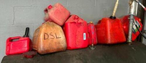 (6) ASSORTED GAS CANS