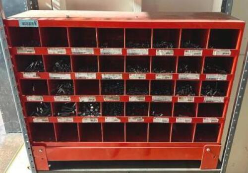 HARDWARE BIN WITH CONTENTS