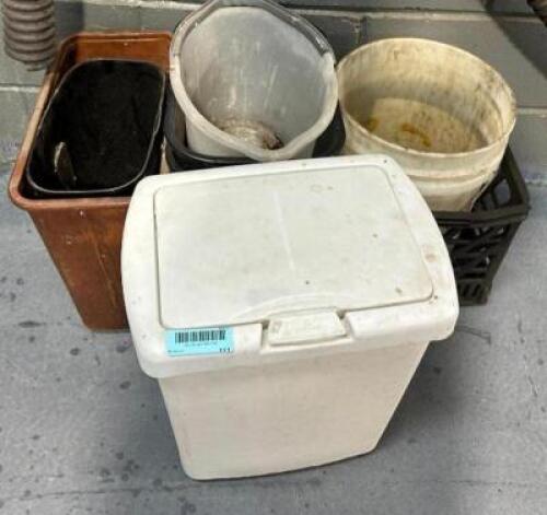 ASSORTED TRASH BINS AS SHOWN