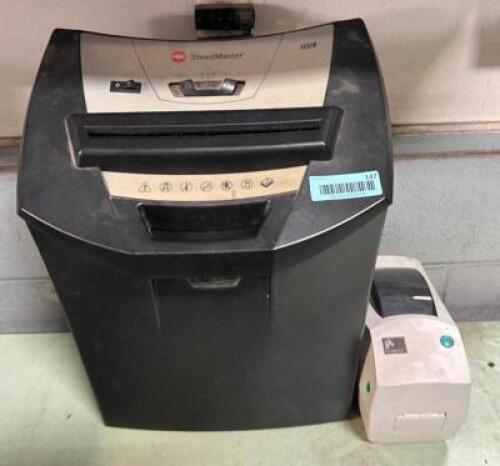PAPER SHREDDER AND ZEBRA PRINTER
