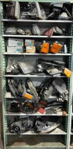 CONTENTS OF SHELVING UNIT - ASSORTED VINTAGE FOREIGN CAR PARTS