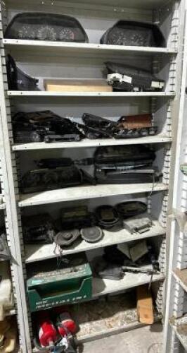 CONTENTS OF SHELVING UNIT - ASSORTED VINTAGE FOREIGN CAR PARTS