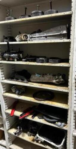 CONTENTS OF SHELVING UNIT - ASSORTED VINTAGE FOREIGN CAR PARTS