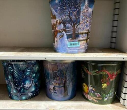 (4) CHRISTMAS TIN CONTAINERS