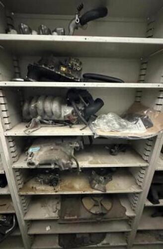 CONTENTS OF SHELVING UNIT - ASSORTED VINTAGE FOREIGN CAR PARTS