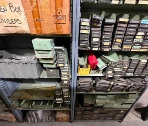 ASSORTED SHELVING STORAGE BINS AS SHOWN