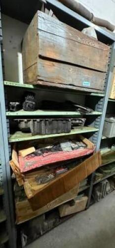 CONTENTS OF SHELVING UNIT - ASSORTED VINTAGE FOREIGN CAR PARTS