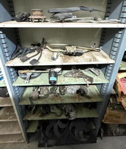 CONTENTS OF SHELVING UNIT - ASSORTED VINTAGE FOREIGN CAR PARTS