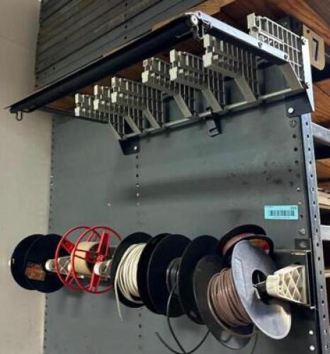 (2) WIRE SPOOL RACKS WITH ASSORTED WIRE