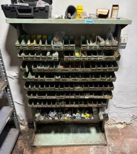 HARDWARE RACK WITH CONTENTS