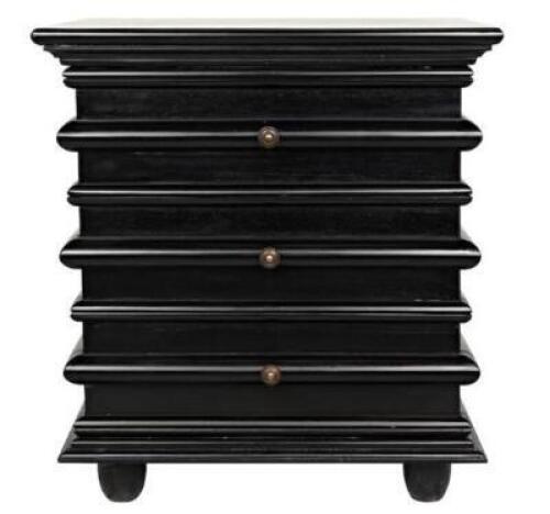 (2)- BLACK END TABLES