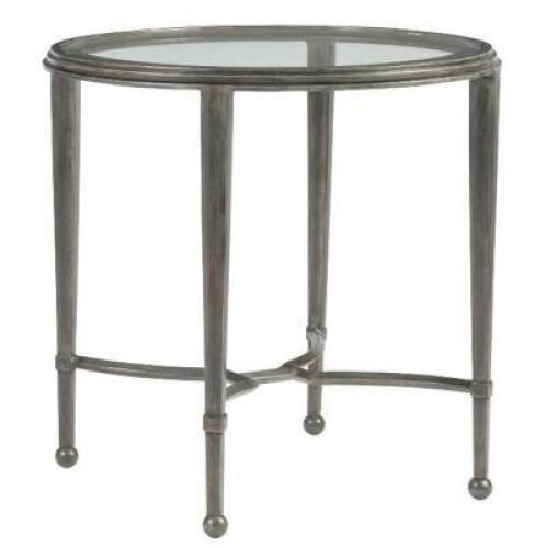 SANGIOVESE ROUND GLASS TOP END TABLE