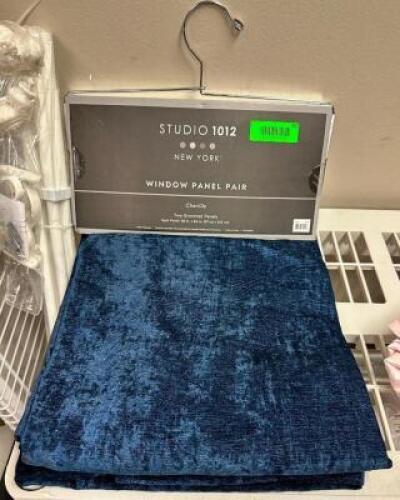 PAIR OF NAVY WINDOW PANELS