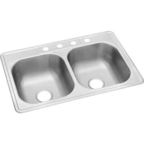 33" DOUBLE BOWL SINK