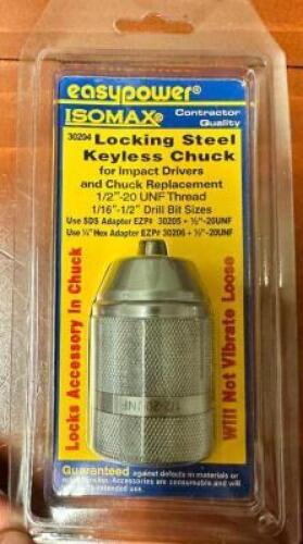 (6)- LOCKING STEEL KEYLESS CHUCK
