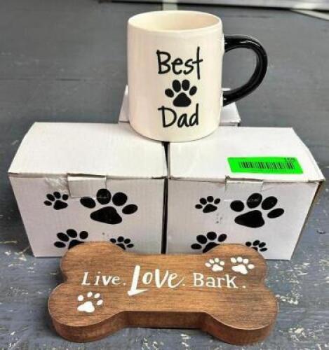 (3)- COFFEE MUGS & DECOR PIECE