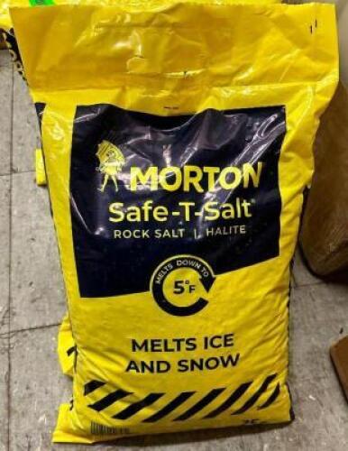 (6)- BAGS OF MORTON SAFE-T ROCK SALT