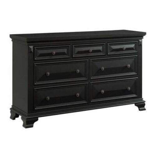 7-DRAWER BLACK DRESSER