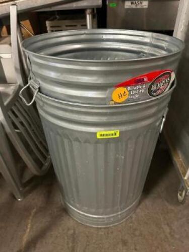 (2) METAL TRASH CANS