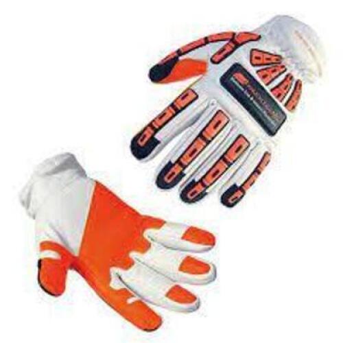 DESCRIPTION: (3) PAIRS OF LEATHER WORK GLOVES WITH KNUCKLE GUARD BRAND/MODEL: TILSATEC #TTP230KG INFORMATION: GREY AND ORANGE SIZE: SMALL RETAIL$: $25