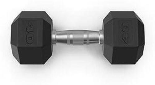 DESCRIPTION: (2) SETS OF (2) HEX RUBBER COATED DUMBBELL BRAND/MODEL: TRU GRIT #BELLI005 SIZE: 5 LB RETAIL$: $100.00 TOTAL QTY: 2