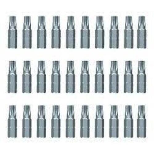 DESCRIPTION: (3) PACKS OF (30) TORX INSERT BITS BRAND/MODEL: WIHA #72579 INFORMATION: T27 SIZE: 1/4" HEX DRIVE RETAIL$: $26.50 EA QTY: 3