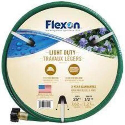 DESCRIPTION: (1) LIGHT DUTY GARDEN HOSE BRAND/MODEL: FLEXON INFORMATION: GREEN HOSE SIZE: 50' 5/8" RETAIL$: $15.47 EA QTY: 1