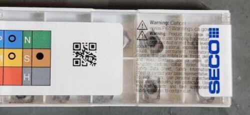 DESCRIPTION: (30) XOEX10T32R-M06CARBIDE MILLING INSERT BRAND/MODEL: SECO XOEX10T324R-M06 RETAIL$: $25.80 PER INSERT QTY: 30