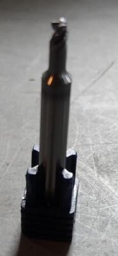 DESCRIPTION: (4) CARBIDE CORNER CHAMFER CORNER RADIUS END MILLS BRAND/MODEL: FRAISA WCT00749 SIZE: 1/8 DIA 1/4" LOC 0.07" RAD RETAIL$: $24.40 QTY: 4