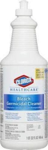 DESCRIPTION: (6) BLEACH GERMICIDAL CLEANER BRAND/MODEL: CLOROX HEALTHCARE SIZE: 1 QT RETAIL$: $14.49 EA QTY: 6