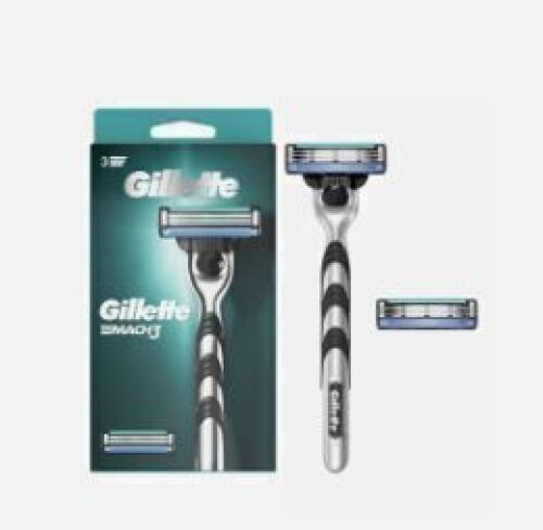 DESCRIPTION: (3) MEN'S RAZORS BRAND/MODEL: GILLETTE MACH 3 INFORMATION: SINGLE RAZOR SIZE: 3 BLADES RETAIL$: $13.47 EA QTY: 3