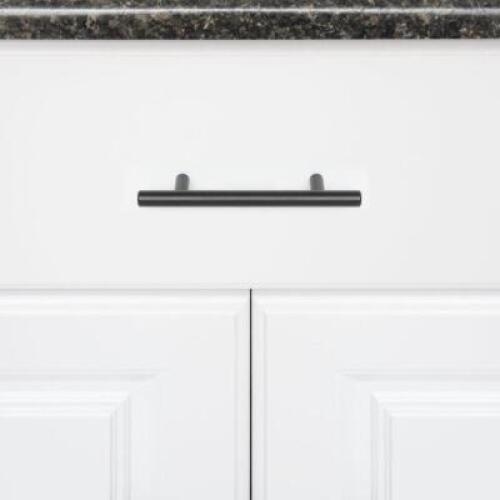 DESCRIPTION: (3) FLAT BLACK EURO BAR CABINET HANDLES BRAND/MODEL: AMAZON QTY: 1