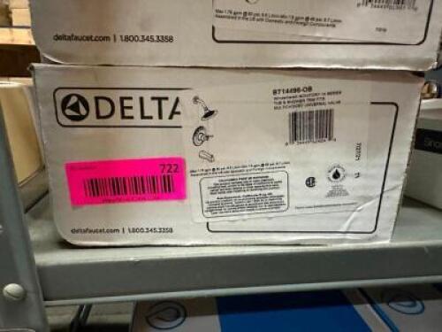 DESCRIPTION: WINDEMER TUB AND SHOWER HEAD TRIM WITH VALVE BRAND/MODEL: DELTA BT14496-OB QTY: 1