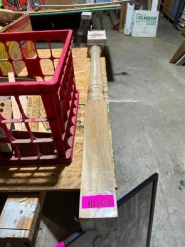 NAME: POPLAR STARING NEWEL DESCRIPTION: POPLAR STARING NEWEL THIS LOT IS: ONE MONEY QTY: 1