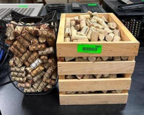 DESCRIPTION: (2) CONTAINERS WITH ASSORTED WINE CORKS QTY: 1