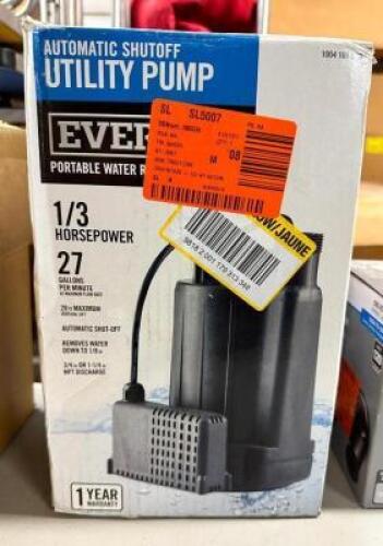 1/3 HP PORTABLE WATERVREMOVAL PUMP