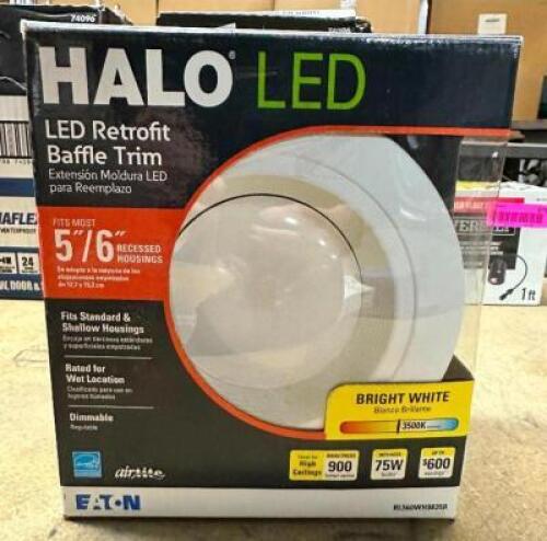 (2)- LED RETROFIT BAFFLE TRIM HALO LED LIGHTS
