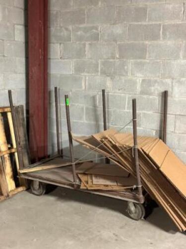 ROLLING CART WITH ASSORTED LUMBER