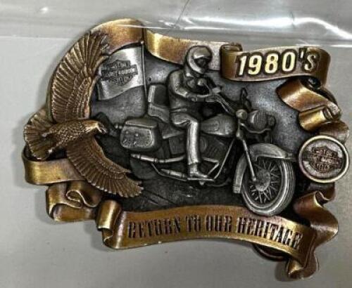 DESCRIPTION: HARLEY BELT BUCKLE SIZE: 4" QTY: 1